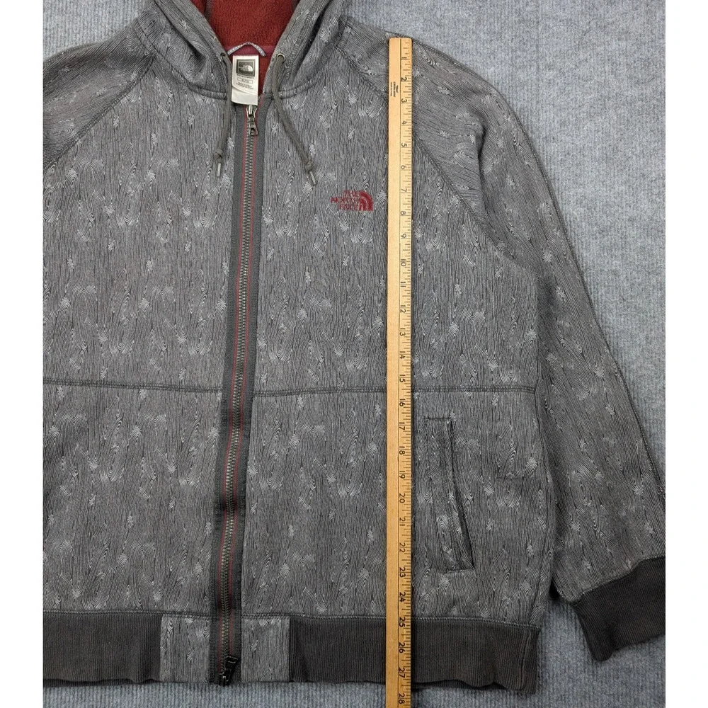 The North Face Hoodie Men XL Vintage Double Zip Y2K All Over Print Outdoor Skate